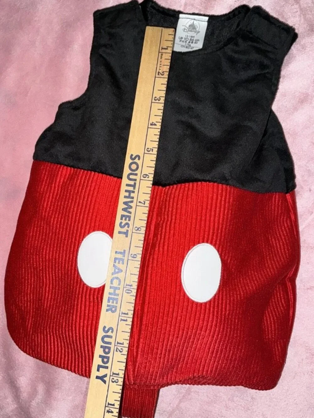 Disney Store Plush Mickey Mouse Costume Baby Size 12-18 Months Bodysuit Only - Picture 3 of 6